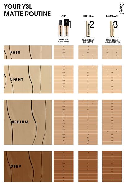 Touche eclat sales foundation shades